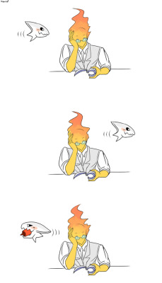 mooncatyao:  [Lazy] Grillby & little Sans<First part>(Previous)/(NEXT)[GLS