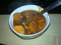 sweet potato, carrot, and black beans