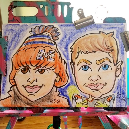 Caricature done at Follow Your Art during the Home For the Holidays