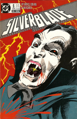 Silverblade No.6, Cover Art by Gene Colan (DC comics, 1987).