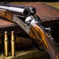 woodburning:  Westley Richards rifle. 