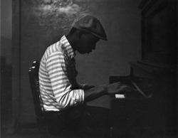 nobrashfestivity: Roy Decarava, Man in Striped Shirt at Piano,