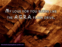 “My love for you burns like the A.G.R.A. flash drive.”