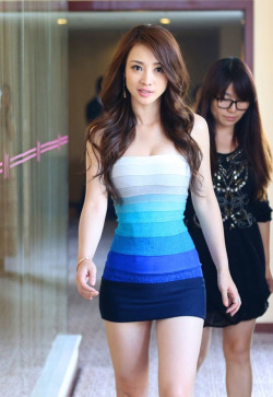 Asian girl in a tight dress