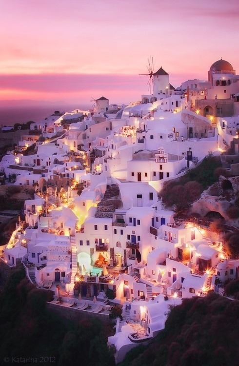 Sun goes down, lights come up (Greece)