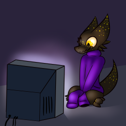 sketchy-replies:Kae likes watching television in the dark. It