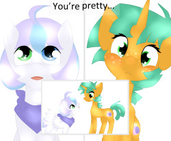 ask-glittershell:frozentanuki:“You’re pretty“ what Angel