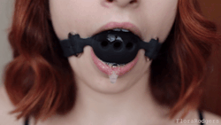 lenore-eronel:Drooling around the gag. I love when you put it