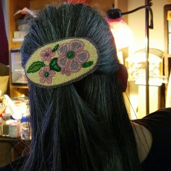My mother finally got her Athabascan beaded barrette that I ordered