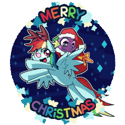 spike-in-weirdworld:  Merry Christmas with Rainbow and SpikeShooo