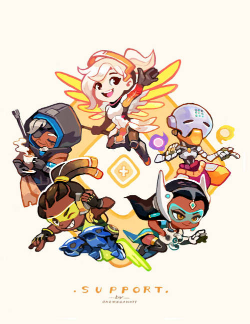 onemegawatt:  Which is your favorite class? (Support all the way for me) You can also get them as keychains, along with some of my other Overwatch stuff here >> http://onemegawatt.tictail.com/ << 