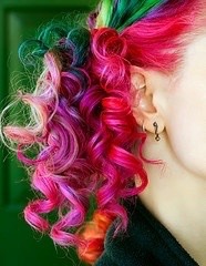 happyandfulfilled:  I want rainbow hair  Very cool, but that