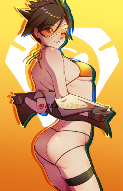 redrabbu:Tracer finally joins my OW swimsuit line up! She’ll