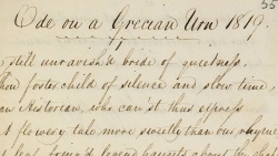 xshayarsha:  John Keats, manuscript of Ode on a Grecian Urn