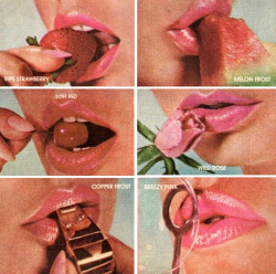 goldenbuttonsnpearls:Lipstick Ad from 1960s scanned & edited