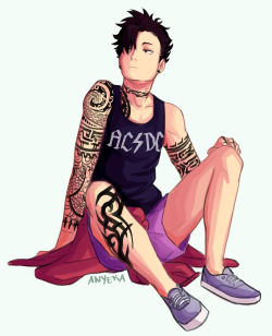 anyeka:  okay but kuroo with tattoos   Omg so badass