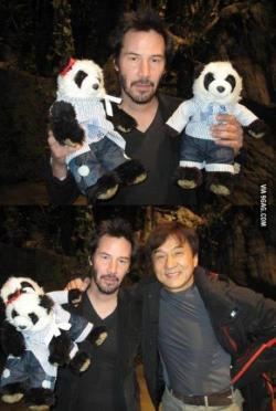 9gag:  He’s still sad even with pandas and Jackie Chan 