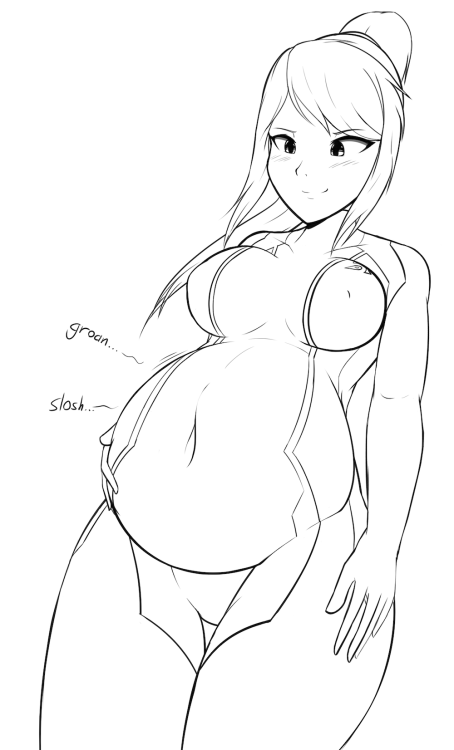 Samusâ€™s belly groans with the weight of her last meal.————-September Patreon Sketch 1/5If youâ€™d like to stay up-to-date on my work, or get a sketch of your own, come check me out on Patreon!Links: - Patreon - Ekaâ€™s Portal