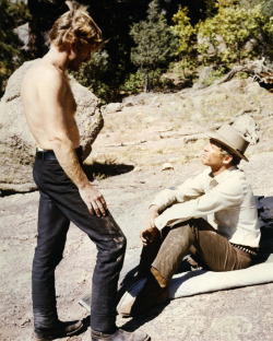  Robert Redford and Paul Newman on the set of Butch Cassidy and