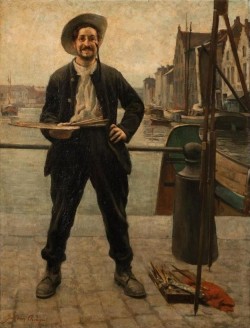 Jan van Cleemput (1881-1953) - The painter in the port of Brussels,