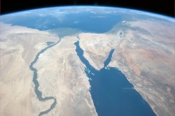 colchrishadfield:  The Nile and the Sinai, to Israel and beyond.
