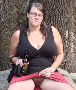 lovesithairy:  flashing & drinking  One of my favorites