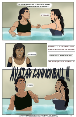 ravenbornfighter:  Korra-Sato pool shenanigans.  So… I’m excited