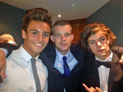 stharrys:  Harry with Tom Daley and Russell Tovey on 15th September