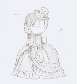 thedenofravenpuff:Burd in Dress Sketch commission for KnightSmile,