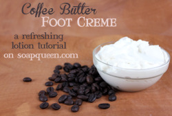 soapqueen:  Made with hydrating coffee butter and sunflower oil,