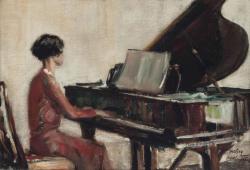 huariqueje:  At the piano   -      James McBey ,1929.Scottish,