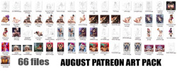 Yay!  August patreon art pack is released today at my Patreon!