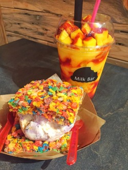 fuckyeahjohnny:  Milk Bar in OC: Fruity Pebbles Bar w/ Blueberry