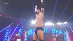 Wade Barrett showing of his bull hammer! =D