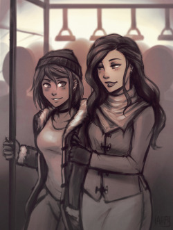 quick thing for korrasami month - autumnthey’re going to the