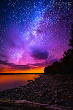 lionpuppy:  Milky Way over Spencer Bay, Moosehead Lake, Maine