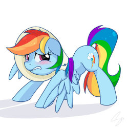 Cone of Shame by =steffy-beff Hehehe aww, Dashie…