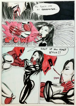 Kate Five vs Symbiote comic Page 120  The beatdown continues,