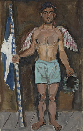 yiannis-tsaroychis:  Evgenios Spatharis as an angel at the apotheosis