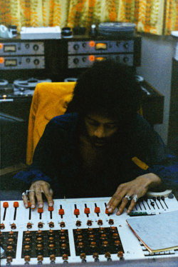 the-jimi-hendrix-experience: Jimi Hendrix at the Datamix console