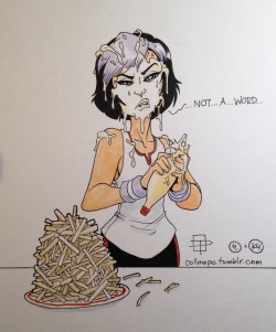 callmepo:  Inktober day 4 - hungry.  Seems like Gogo was a little