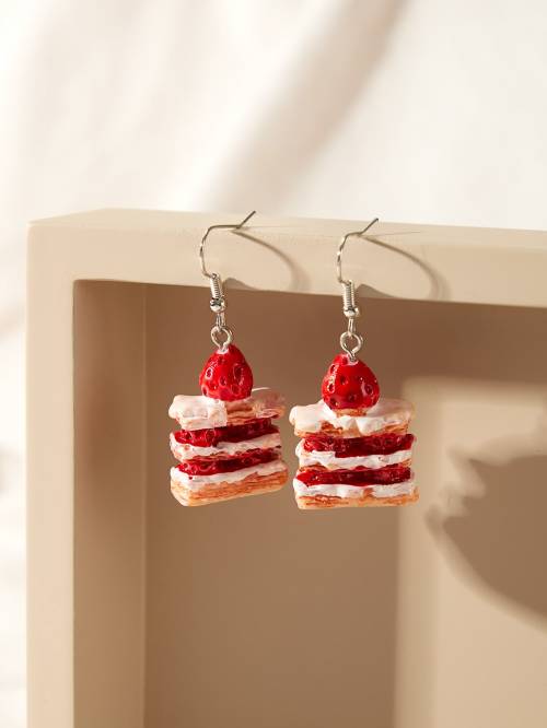 peachblushparlour:Strawberry Cake Drop Earrings