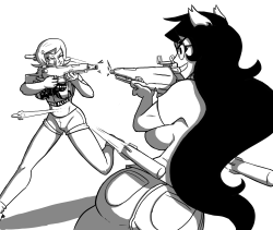 planetofjunk:  Here’s a shaded inked picture of Roxy and Jade