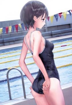 kishida mel blue reflection shirai hinako ass school swimsuit