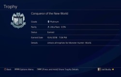It is finally done!! Monster Hunter World platinum trophy acquired!