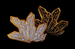 omniastudios:  NEW glitter crystal cluster lapel pins available