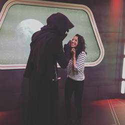 The moment my emo prince and I fell for one another and we lived happily every after in a galaxy far, far away! (at Star Wars Launch Bay at Disneyland)