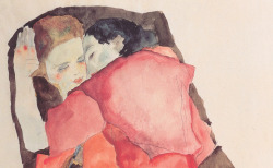  Zwei Mädchen detail by Egon Schiele 