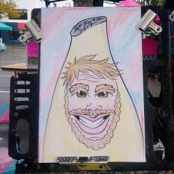 Caricatures at the Central Flea today!      Self portrait with