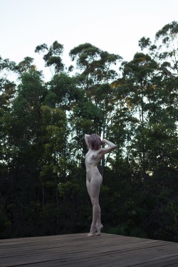 over-exposure:  Naked self portrait surrounded by Kangaroo Valley